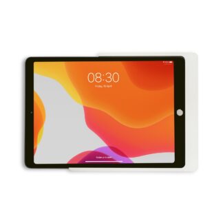 Displine Companion Wall Home for iPad 10.2" White Powder Coated w. integrated Lightning to USB-A cable