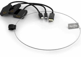 Wyrestorm Adapter Ring with USB-C, DisplayPort & Mini DisplayPort to HDMI with Cable Lock