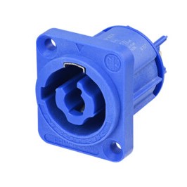 Neutrik Chassis connector, power-in, 3/16" flat tab, BLUE