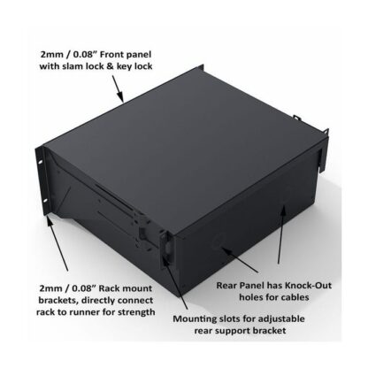Penn Elcom 385mm Deep, 2U Heavy Duty Rack Drawer - Image 2