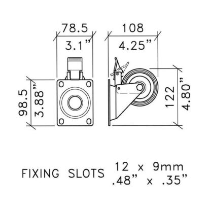 Penn Elcom Heavy Duty Castor Set for use with R8200 and R8300 - Image 2