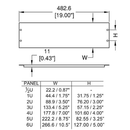 Penn Elcom R1268/2UK - 2U Steel Rack Panel - Image 2