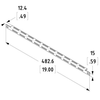 Penn Elcom 12.4mm Deep Black 1/2U Cable Lacing Bar - Image 2