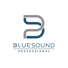 Bluesound logo. Exton er umboðsaðili Bluesound á Íslandi.