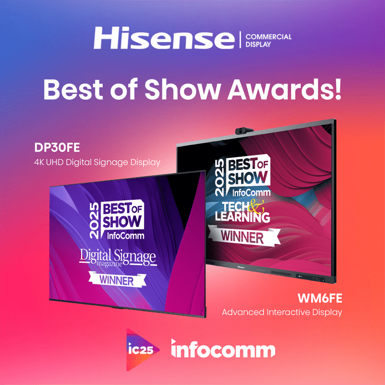 Hisense vinnur tvöfallt á Infocomm Expo 2025 - Best of show.