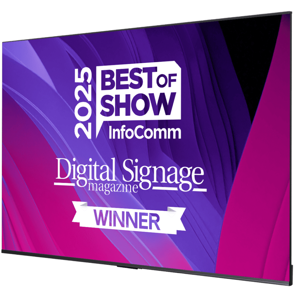 Hisense vinnur tvöfallt á Infocomm Expo 2025 - Best of show. Verðlaunaskjálína frá InfoComm Expo 2025.