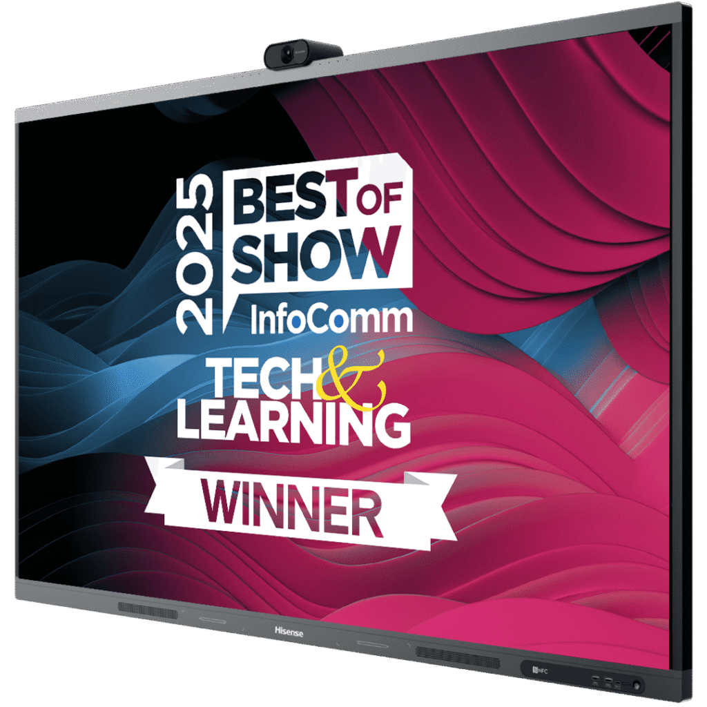 Hisense vinnur tvöfallt á Infocomm Expo 2025 - Best of show. Verðlaunaskjálína í Tech & Learning - Tækni og Kennslu flokk á InfoComm Expo 2025.