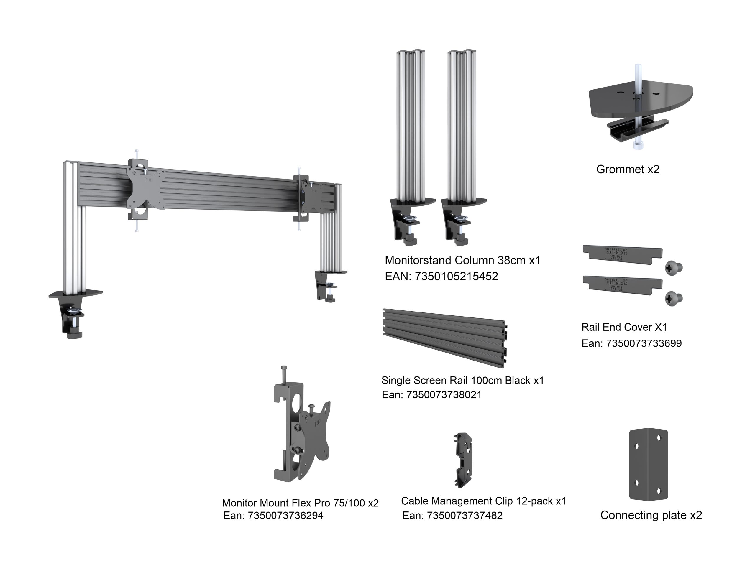 M Deskmount Column Pro 2x1 MBDM2X1U - Image 8